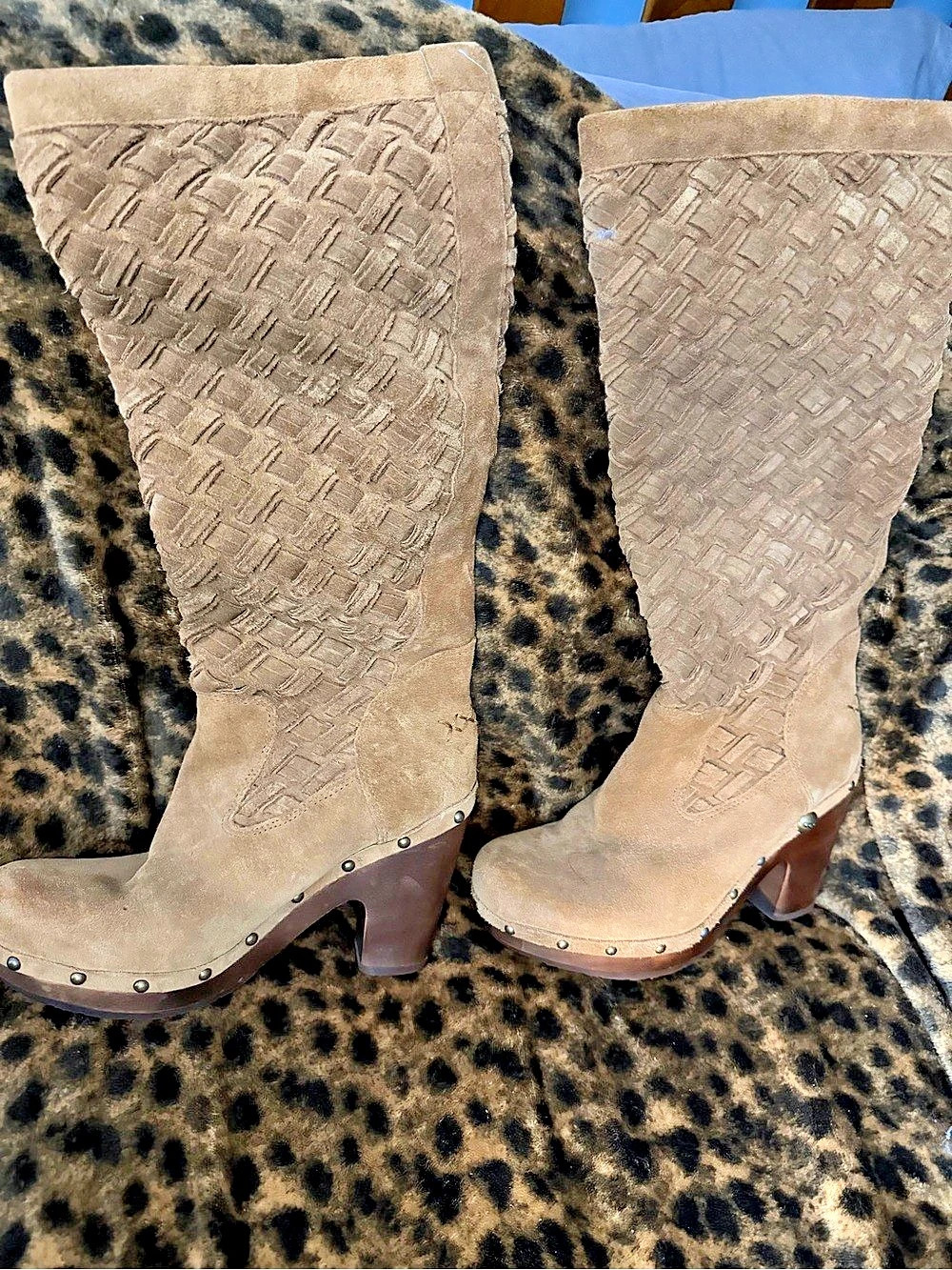 UGG Arroyo Basketweave Clog Tall Boots Brown US 9